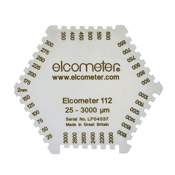 Гексагональная гребенка для измерения толщины мокрого слоя Elcometer 112 Гексагональная гребенка для измерения толщины мокрого слоя Elcometer 112