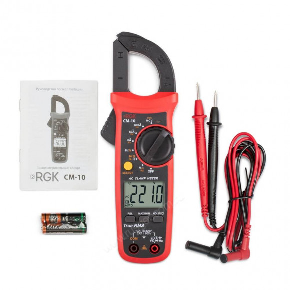 Токоизмерительные клещи RGK CM-10 с поверкой Токоизмерительные клещи RGK CM-10 с поверкой