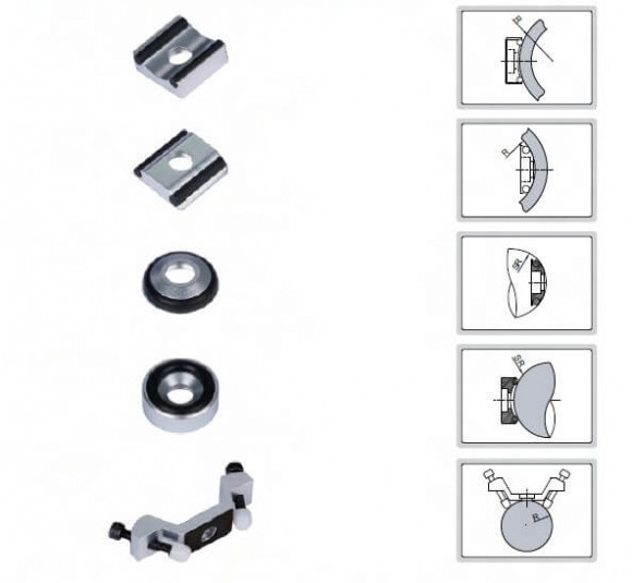 Комплект опорных колец и насадок к динамическим твердомерам для измерения твёрдости на изогнутых поверхностях Комплект опорных колец и насадок к динамическим твердомерам для измерения твёрдости на изогнутых поверхностях